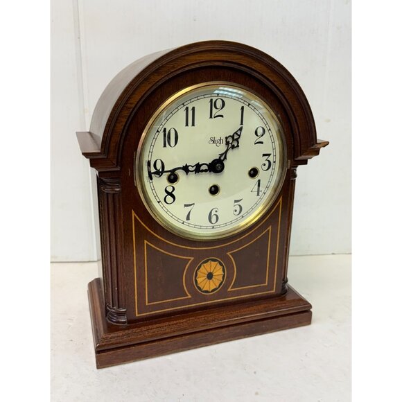 Westminster Chime Mantel Vintage Sligh Mechanical Clock Franz Hermes Two Jewels - Picture 9 of 10